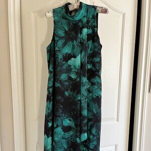 Laura Floral Print Mock Neck Dress